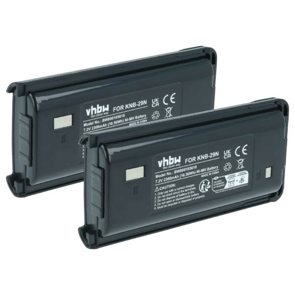Bateria vhbw 2300 mAh 7.2V NiMH para Rádios Kenwood KNB-29A - Pack 2x