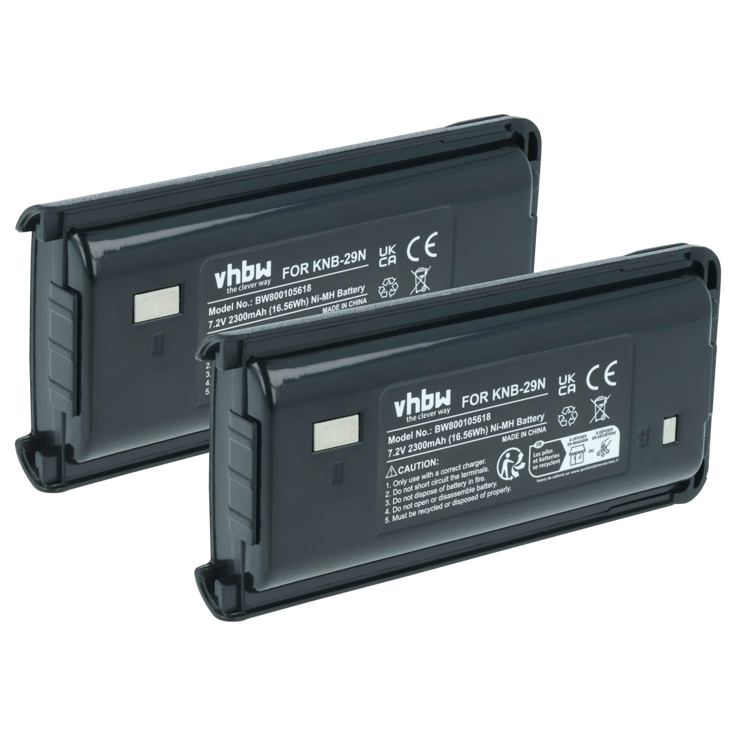 Bateria vhbw 2300 mAh 7.2V NiMH para Rádios Kenwood KNB-29A - Pack 2x