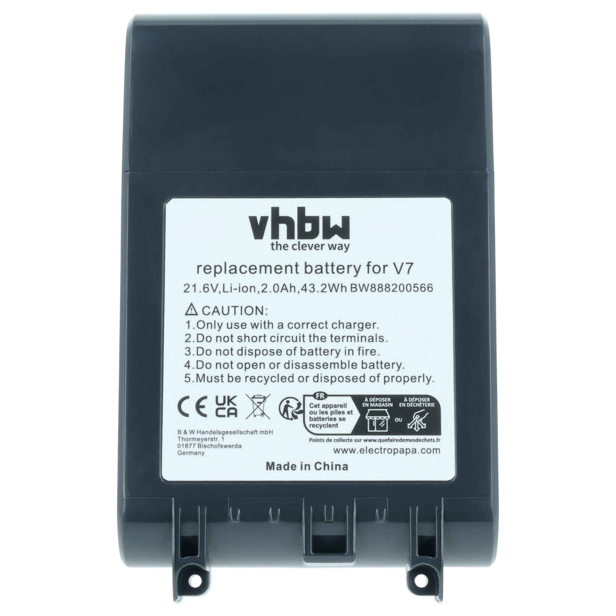 Bateria vhbw 21.6V 2000mAh Li-Ion para Dyson (968670-03, 968670-02) - Image 3