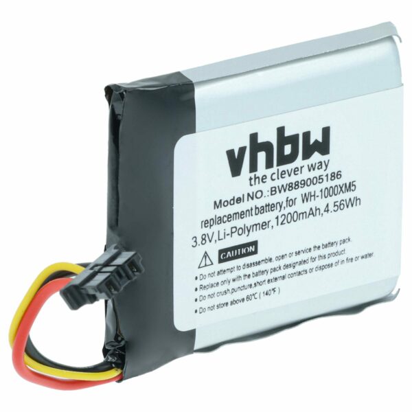 Bateria Wireless vhbw para Auscultadores Sony SP723741 - 1200 mAh 3.8 V Li-polymer