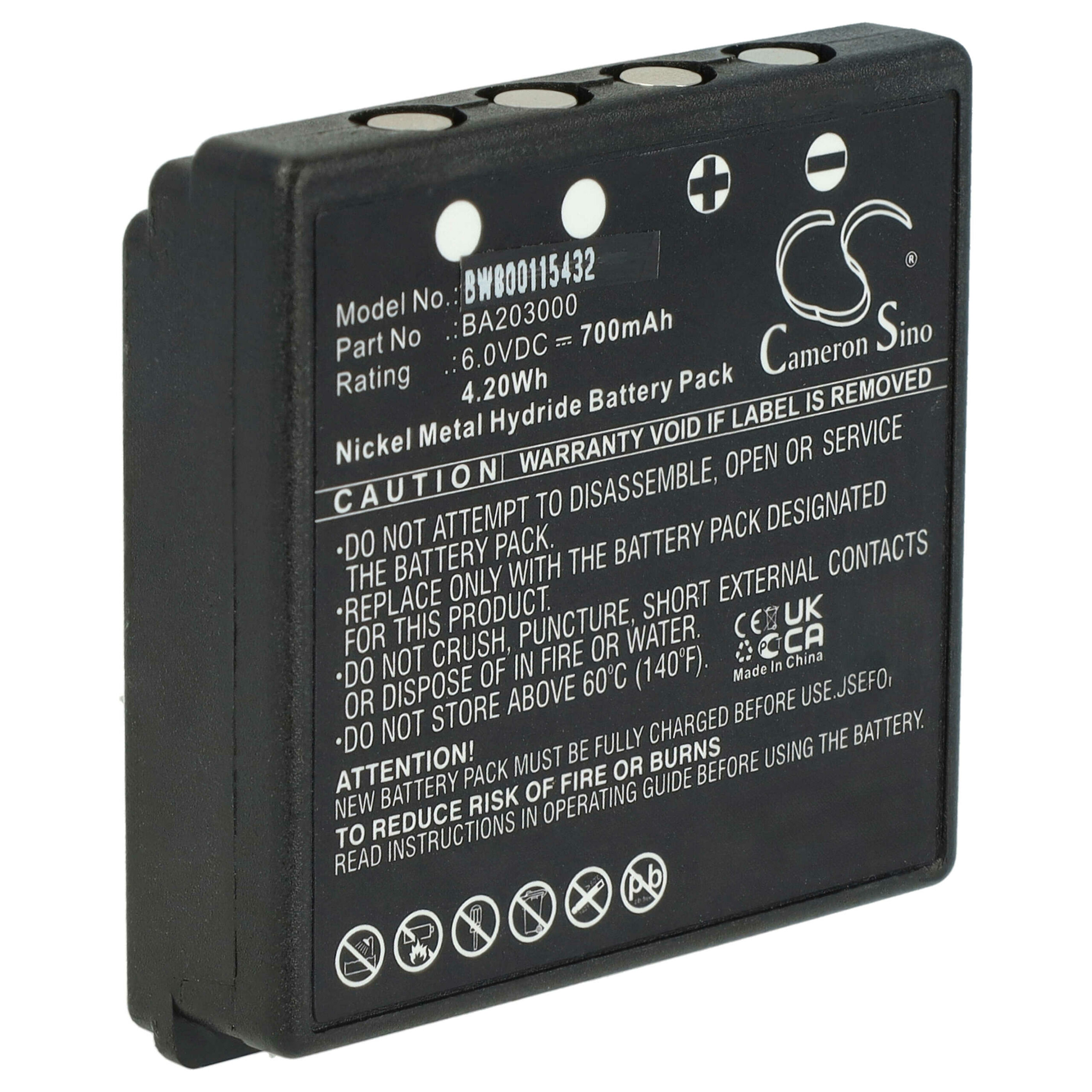 Bateria vhbw para Controlo Remoto HBC BA206000, BA209000, 700 mAh