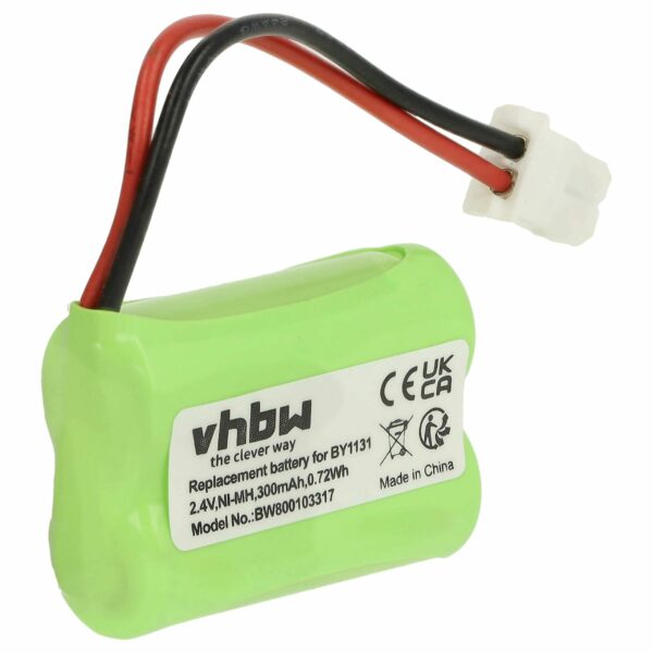 Bateria de substituição vhbw para Motorola Baby Monitor BY1131 - 300 mAh 2.4 V NiMH