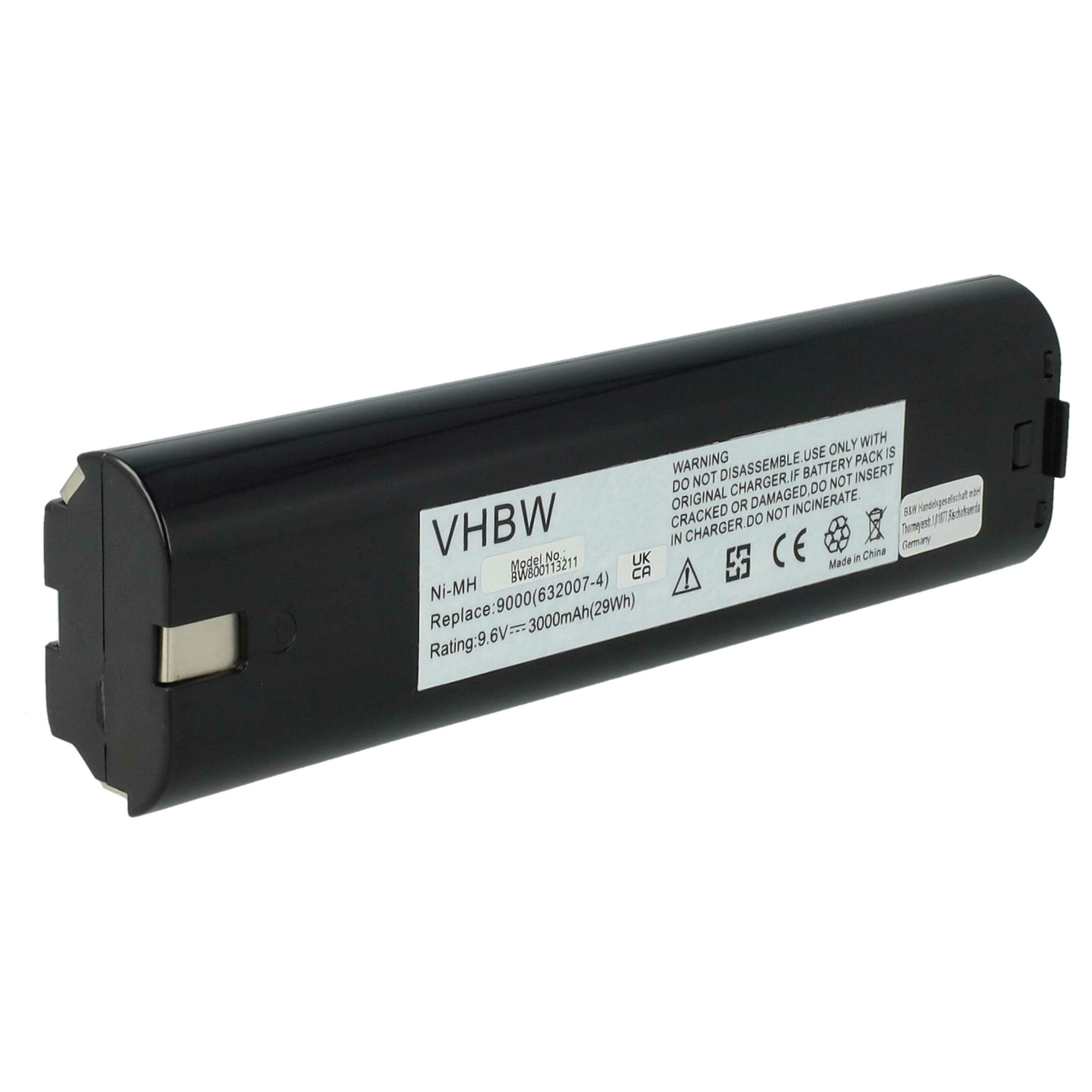 Bateria vhbw 9.6V 3000 mAh NiMH para Makita 192533-0, 193889-4, 191681-2, 193890-9