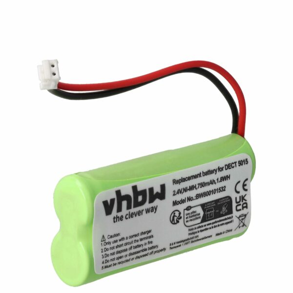 Bateria vhbw 750 mAh 2.4V NiMH para telefones Audioline DECT