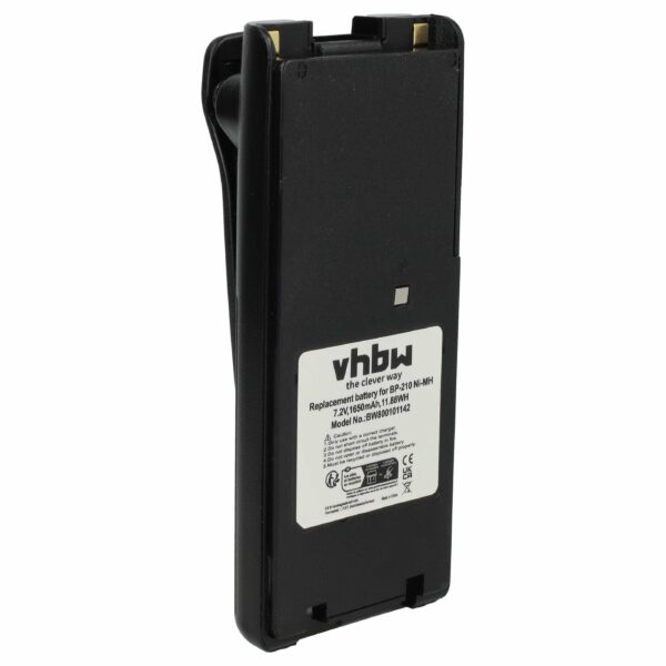 Bateria vhbw para Rádio Icom IC-A6, IC-V8 (1650 mAh, 7.2 V, NiMH)