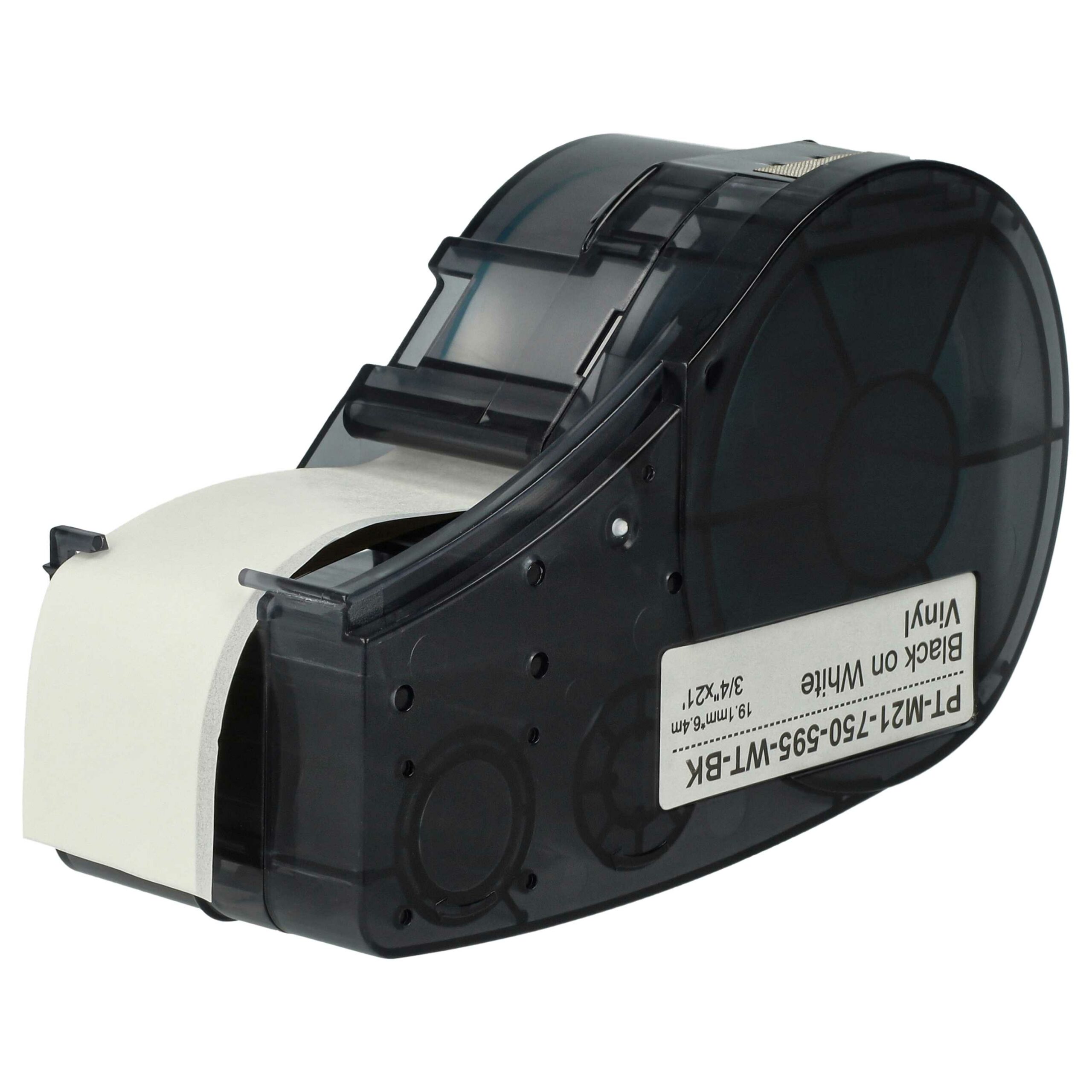 Fita de Etiquetas vhbw substitui Brady M21-750-595-WT - 19.05 mm Preto sobre Branco, Vinil