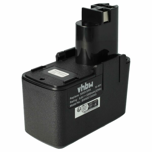Bateria vhbw para Bosch 2607335072, 2607335037, 2607335035 - 3300 mAh, 9.6V, NiMH