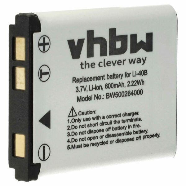 Bateria vhbw DLI216 para câmaras - 600mAh, 3.7V, Li-Ion