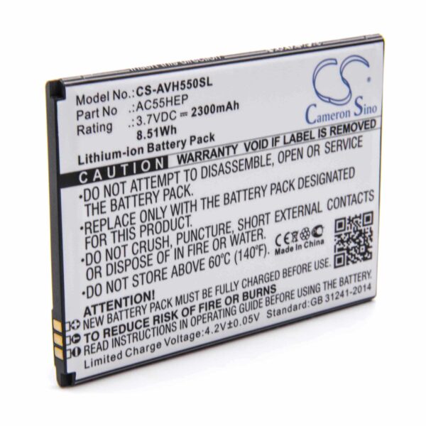 Bateria vhbw para Telemóvel Archos AC55HEP, BSF20 - 2300 mAh 3.7 V Li-Ion