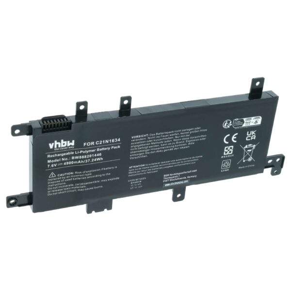 Bateria vhbw para Asus - Substitui 0B200-02550200, 0B200-02550000, C21N1634 - 4900 mAh 7.6 V Li-polymer
