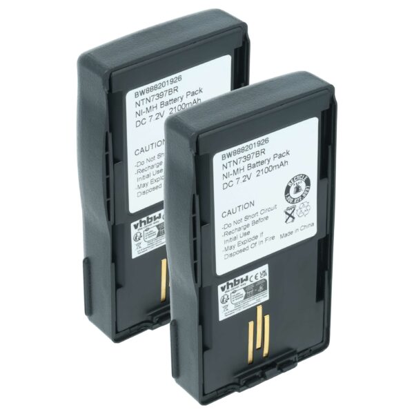 Baterias 2x vhbw para rádio Motorola Visar - 2100 mAh 7.2 V NiMH