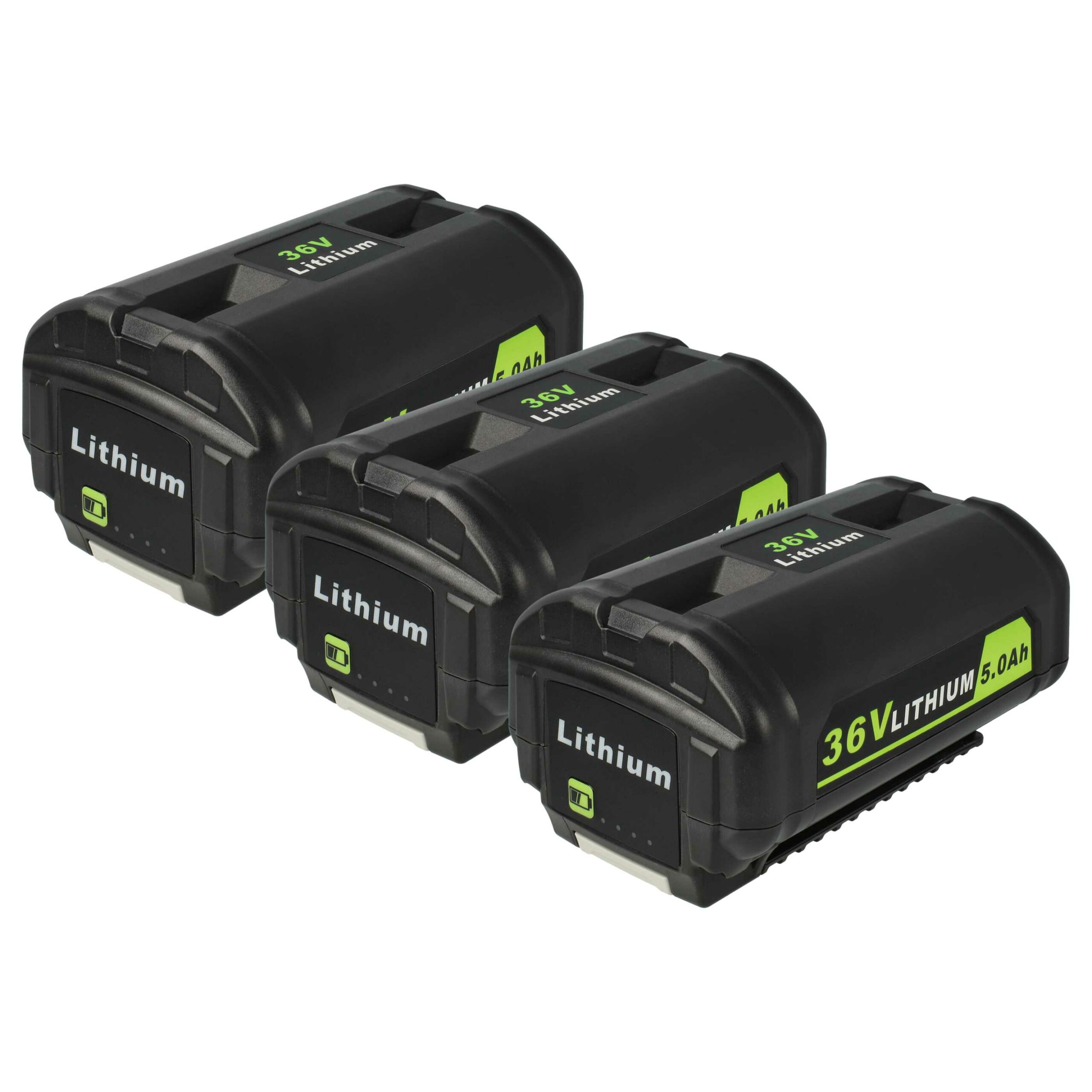 3x Bateria vhbw 5 Ah 36 V Li-Ion compatível com Ryobi BPL3626, BPL3640, BPL3650