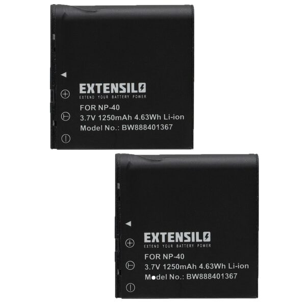 2x Bateria EXTENSILO para BenQ NP-40 / Casio NP-40 / Kodak LB-060 - 1200mAh, 3.7V