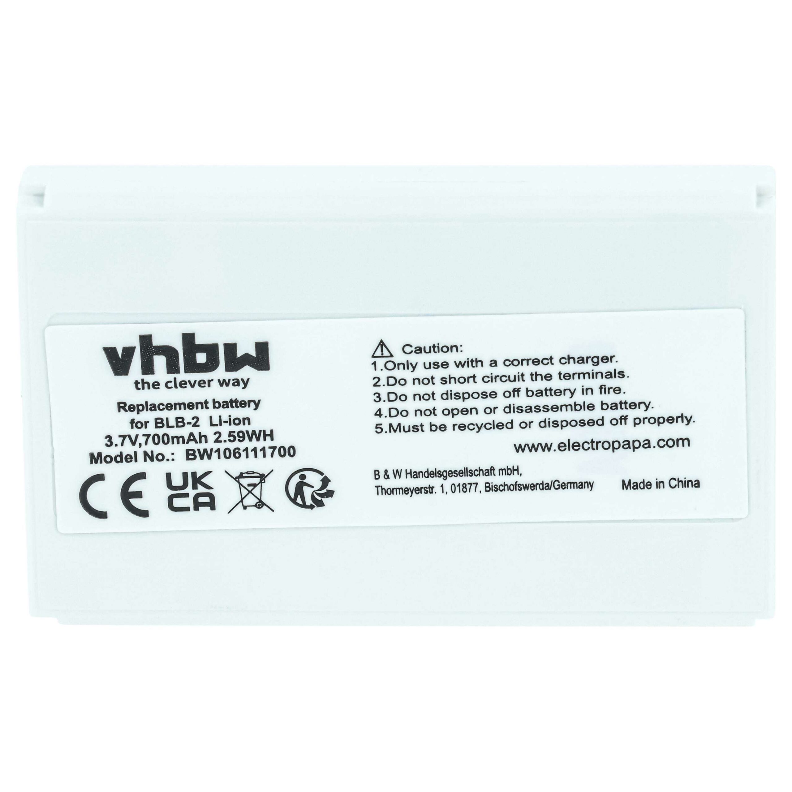 Bateria para Telemóvel vhbw compatível com Aiptek ZPT-NKA - 700 mAh 3.7 V Li-Ion - Image 3