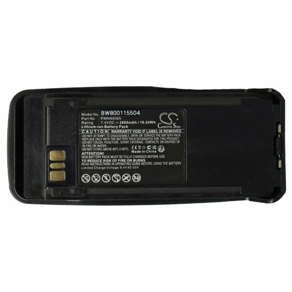 Bateria vhbw para Motorola NNTN4066, PMNN4065, NNTN4077, NNTN4103 - 2600 mAh 7.4 V Li-Ion com Clip