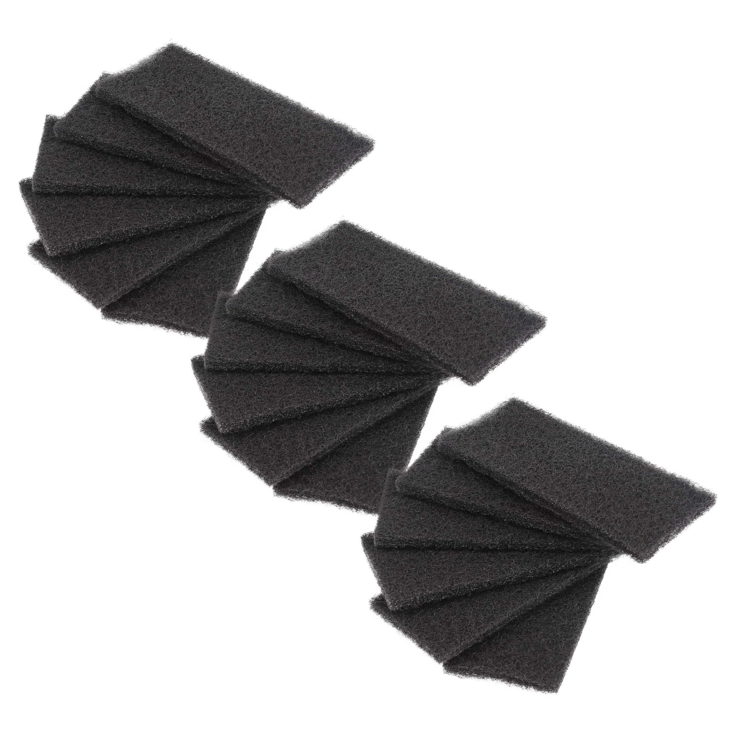 Conjunto de 18x Filtros de Carvão Ativado vhbw para Franke Food Bin e Waste Caddy - 6.5 x 15.5 x 1.5 cm