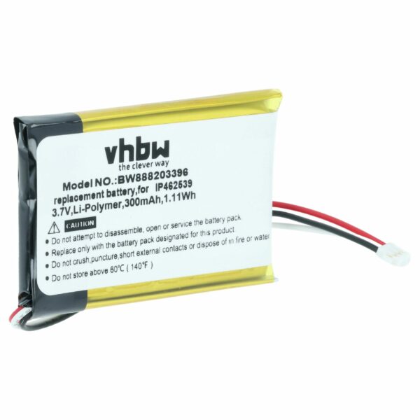 Bateria vhbw para Phonak IP462539 - 300 mAh 3.7 V Li-polímero