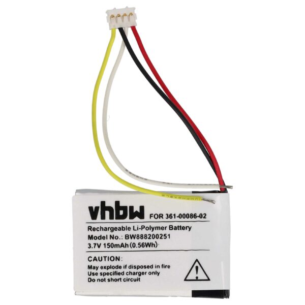 Bateria vhbw para computador GPS de bicicleta Garmin 361-00086-02 150 mAh 3.7 V Li-polymer