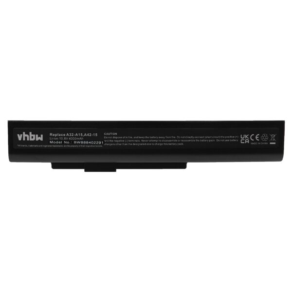 Bateria para Portátil vhbw Compatível com Medion A41-A15, A42-A15, A42-H36, A32-A15 - 4000 mAh 10.8 V Li-Ion