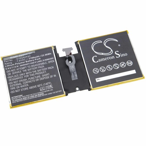 Bateria para Tablet Microsoft G16QA043H - 3100 mAh 7.6 V Li-polímero vhbw