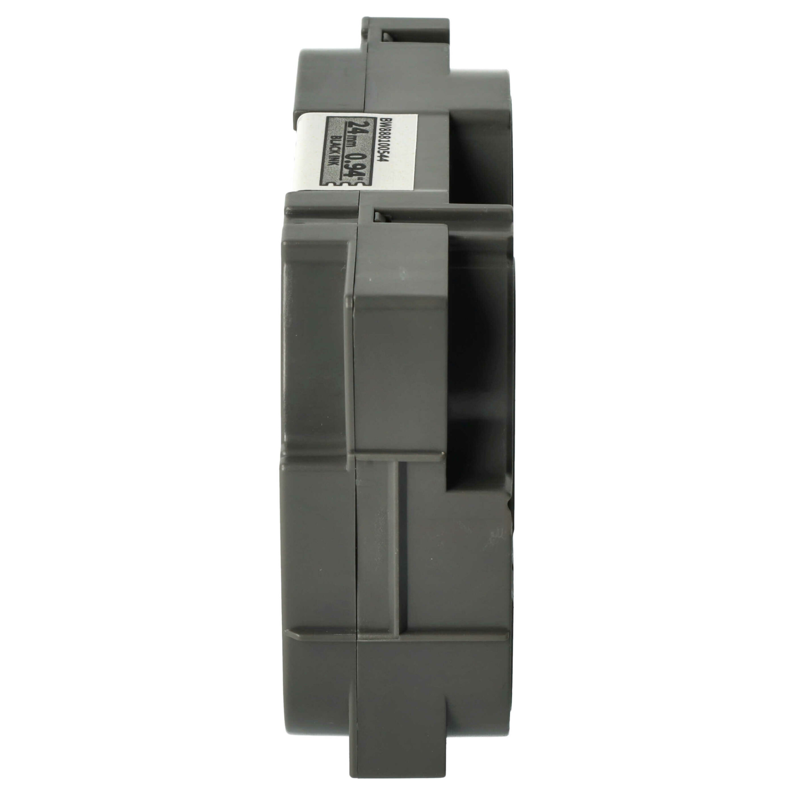 Fita de Etiquetas vhbw para Brother AHe-M951, HGE-M951 - 24 mm Preto sobre Prateado Mate - Image 3