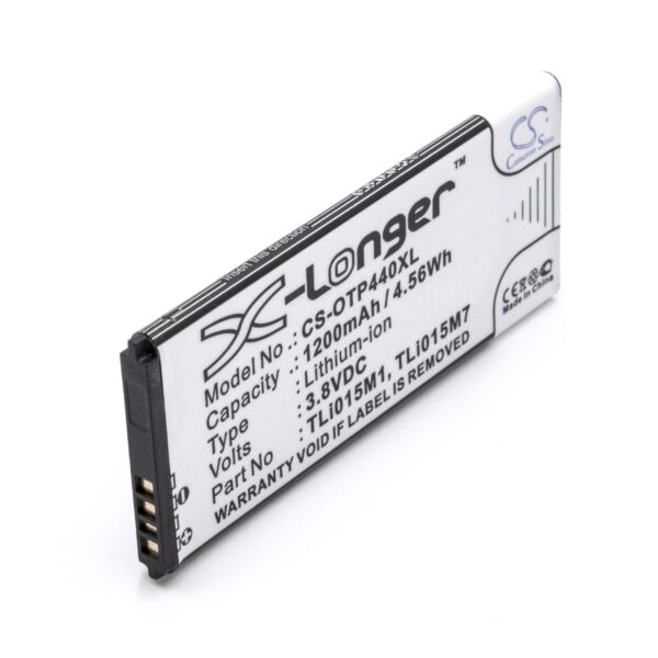 Bateria vhbw para Alcatel TLi015M7, TLi015M1, TLi015MA - 1200 mAh 3.8 V Li-Ion