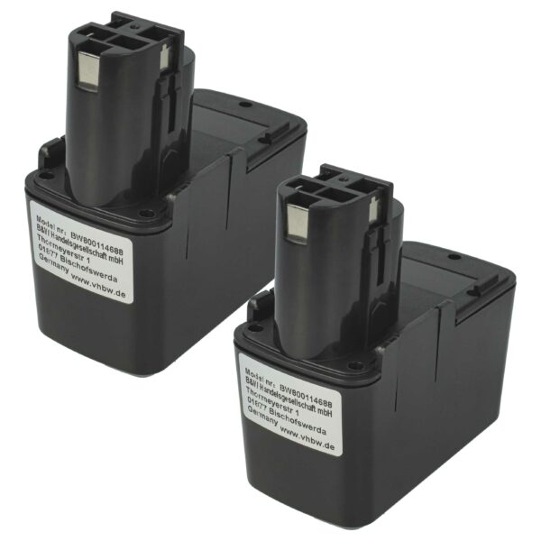 2x Bateria compatível Bosch 2607335055, 2607335054 - 1500 mAh, 12 V, NiMH