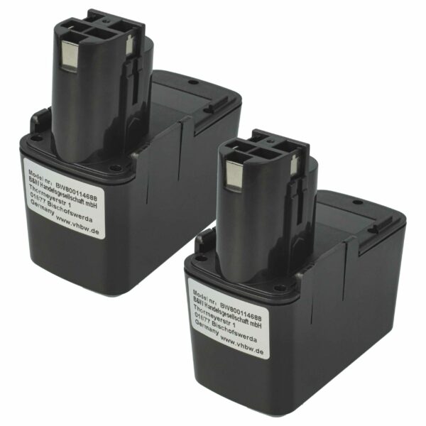 2x Bateria compatível Bosch 2607335055, 2607335054 - 1500 mAh, 12 V, NiMH