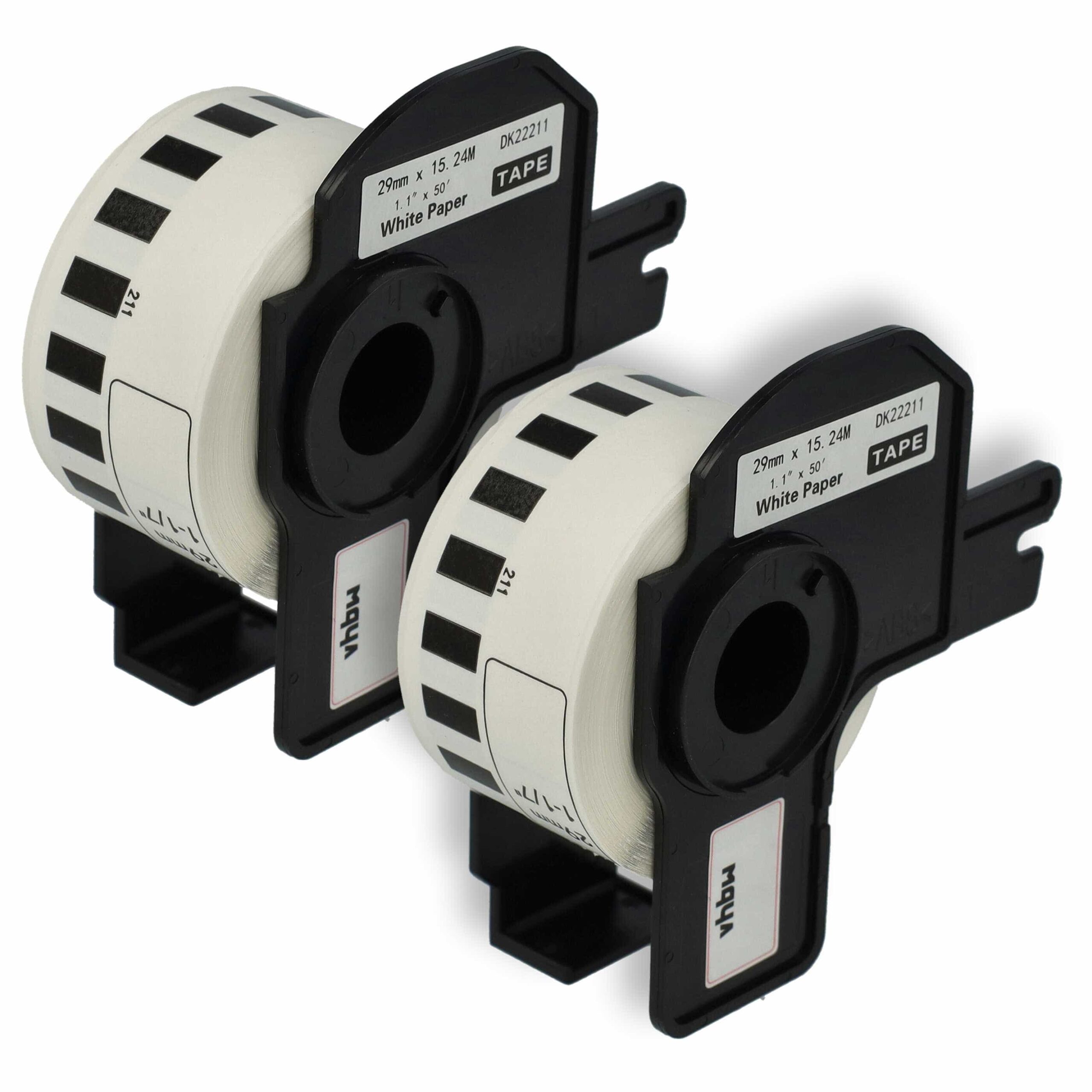 2x Rolo de Etiquetas Compatível com Brother DK-22211 - 29 mm x 15.24 m + Suporte