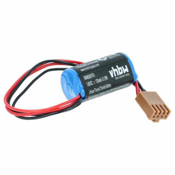 Bateria de Substituição para Controlador CNC Omron C500-BAT08, 3G2A9-BAT08 - 1700 mAh 3.6 V Li-SOCl2