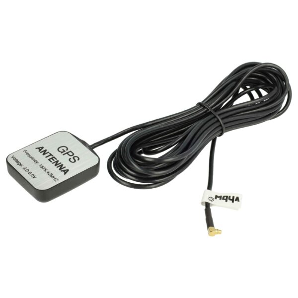 Antena GPS Magnética vhbw para Navegadores Sat Nav - Conector MMCX, Cabo 5m, Preto
