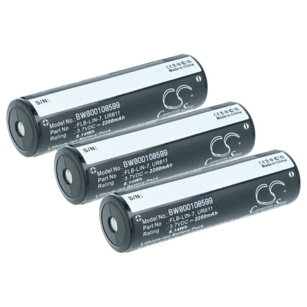 Bateria vhbw para tocha Inova FLB-LIN-7, UR611 - 2200 mAh 3.7 V Li-Ion (3 unidades)