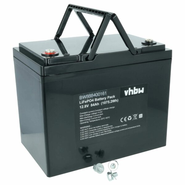 Bateria de Bordo LiFePO4 12.8V 84 Ah 1075.2 Wh para Caravana, Barco e Autocaravana