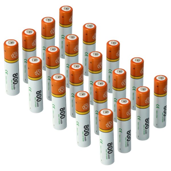 Bateria vhbw AAA NiMH 800 mAh 1.2V para Telefones Fixos - Pack de 20 unidades
