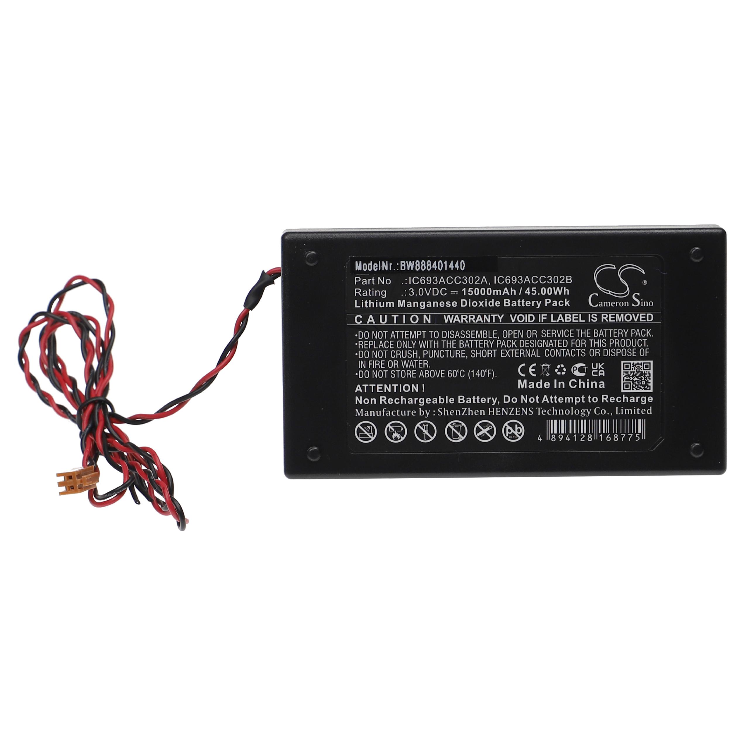 Bateria Industrial vhbw para Controladores GE Fanuc - 15000mAh 3V Li-MnO2