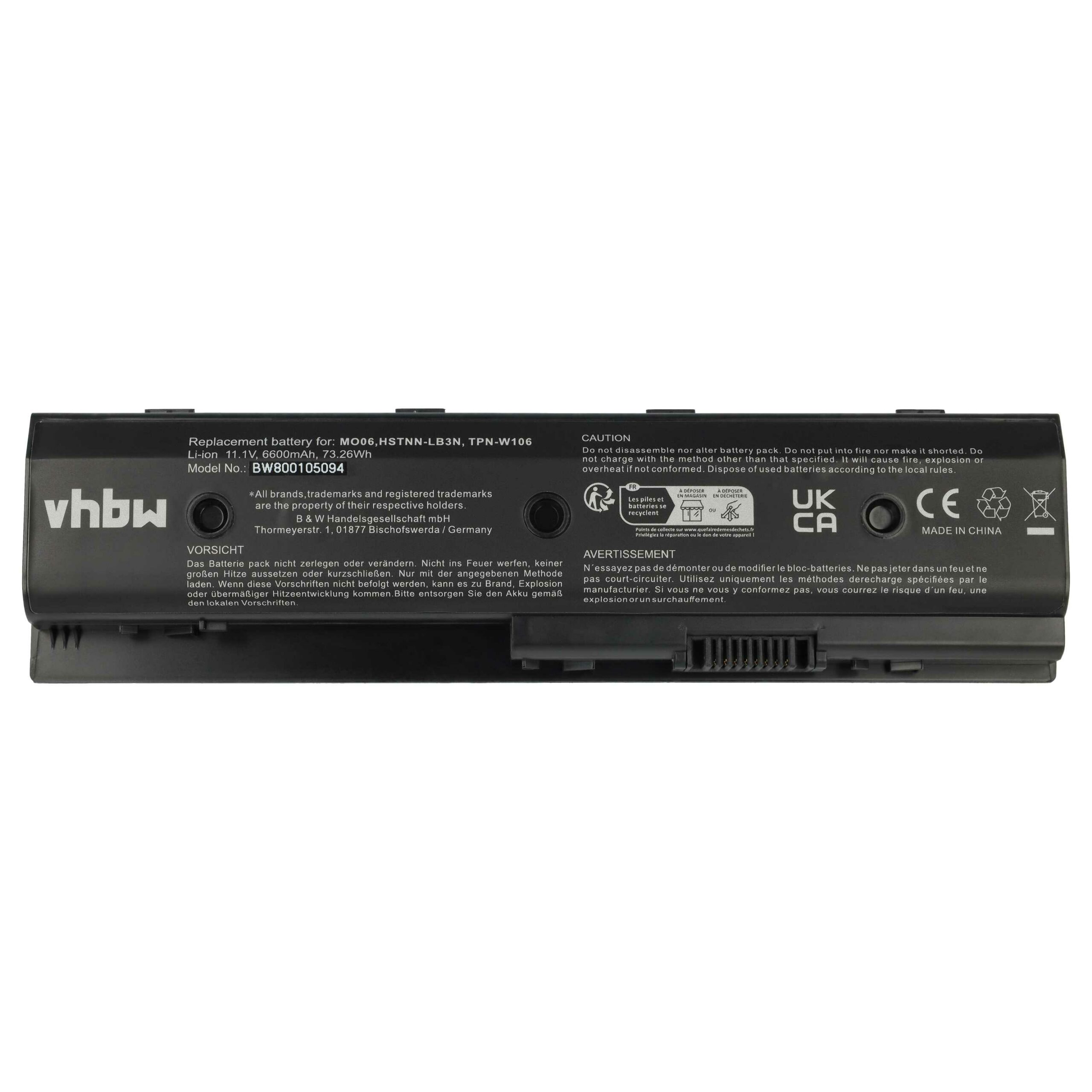 Bateria para Portátil HP vhbw - 6600 mAh 10.8 V Li-Ion (Substitui 671567-831, 671567-421, 672326-421, 671731-001) - Image 3