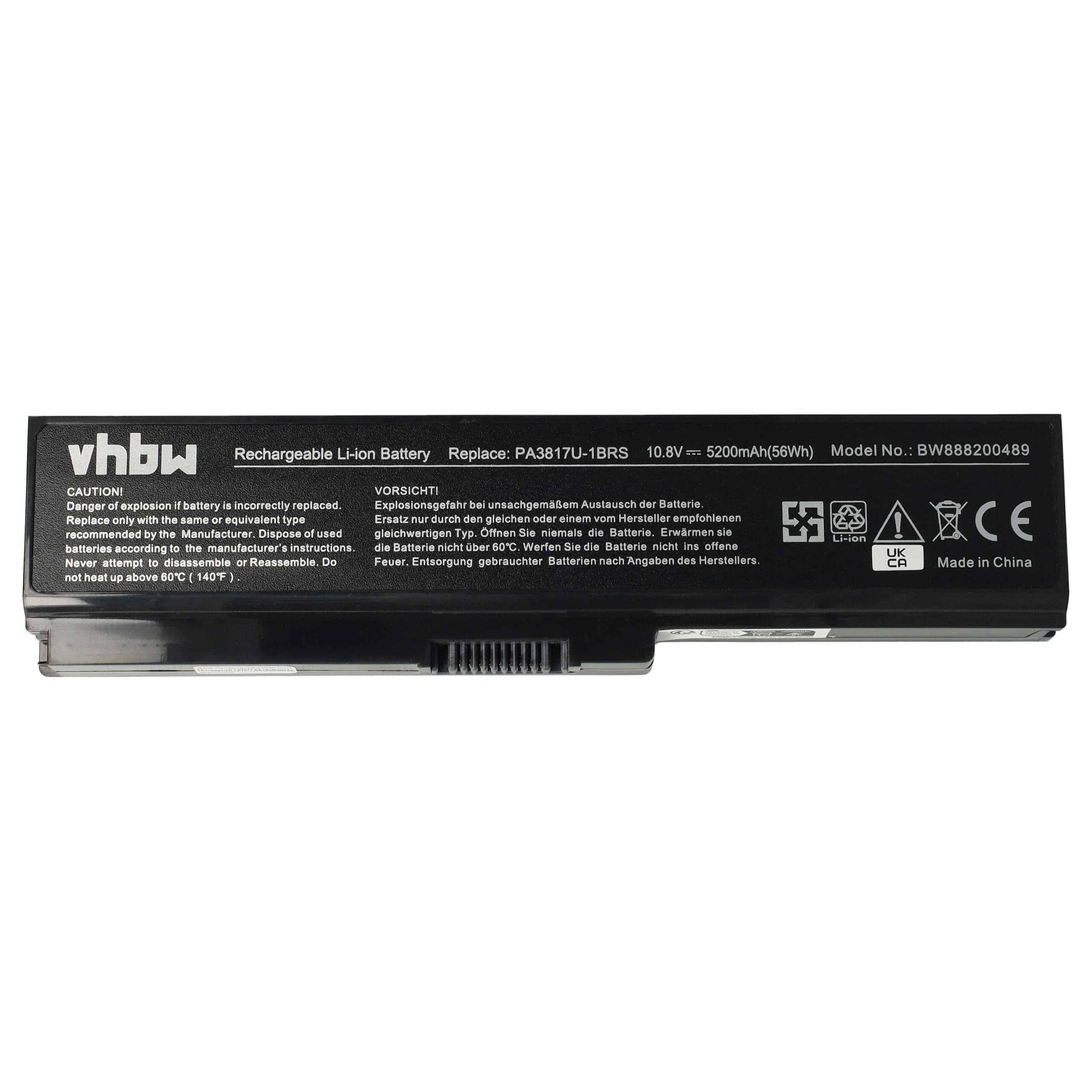 Bateria vhbw para Toshiba PA3817U-1BRS, PA3817U-1BAS - 5200 mAh 10.8 V Li-polímero - Image 3