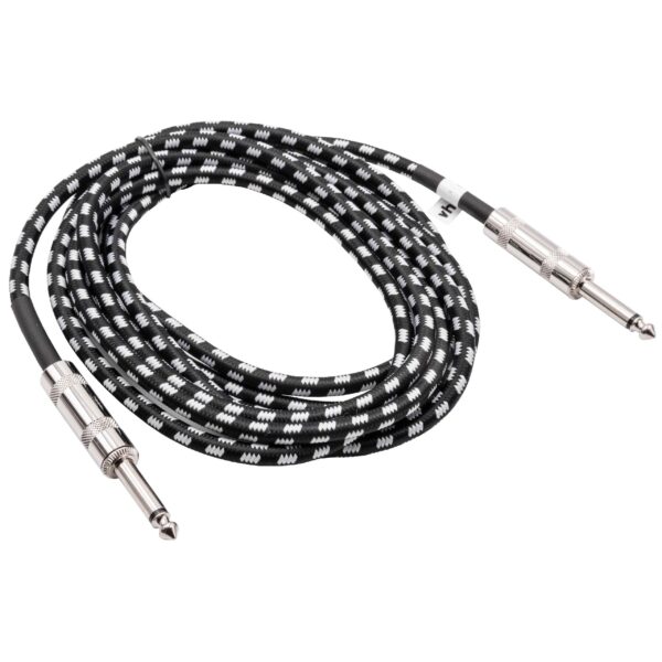 Cabo de Áudio para Guitarra vhbw - Jack 6.35 mm, 3 m, Reto, Trançado