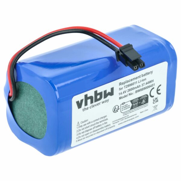 Bateria vhbw 14,4V 2600mAh Li-Ion para Eufy T2996011, U092-INR-MH1-4S1P e compatíveis