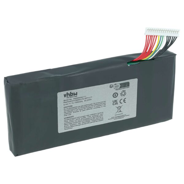 Bateria para Portátil vhbw Compatível com MSI BTY-L77, MS-1784 - 7500 mAh 11.1 V Li-Ion