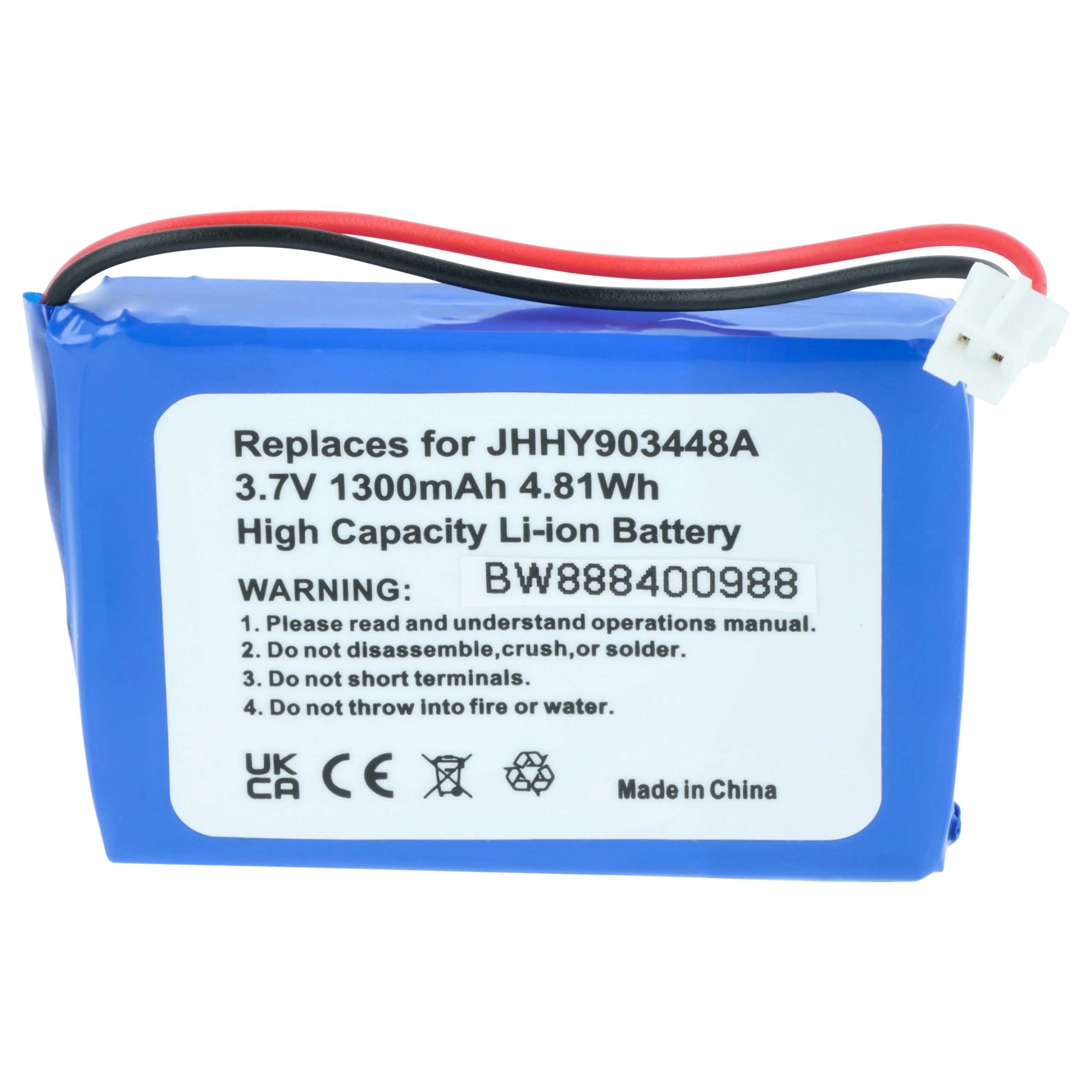 Bateria vhbw 2x para Rádio Albrecht 083448, JHHY903448A - 1300 mAh 3.7V Li-Ion - Image 3