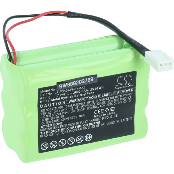 Bateria vhbw para Megalite / Mettler / Transpal - 3600 mAh 7.2 V NiMH (GP380AFH6YMXZ)