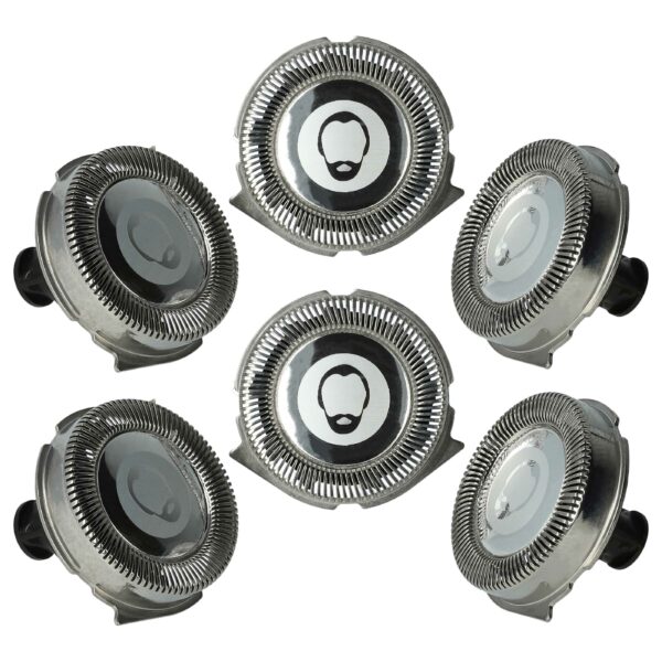 6x Cabeças de Barbear para Philips RQ11, RQ32 - vhbw (Prateado)