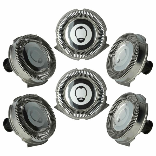 6x Cabeças de Barbear para Philips RQ11, RQ32 - vhbw (Prateado)