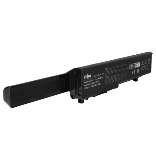 Bateria para Portátil Dell - Compatível 312-0196, 0W077P, A3582354, A3582355, 312-0186 - 6600 mAh 11.1 V Li-Ion