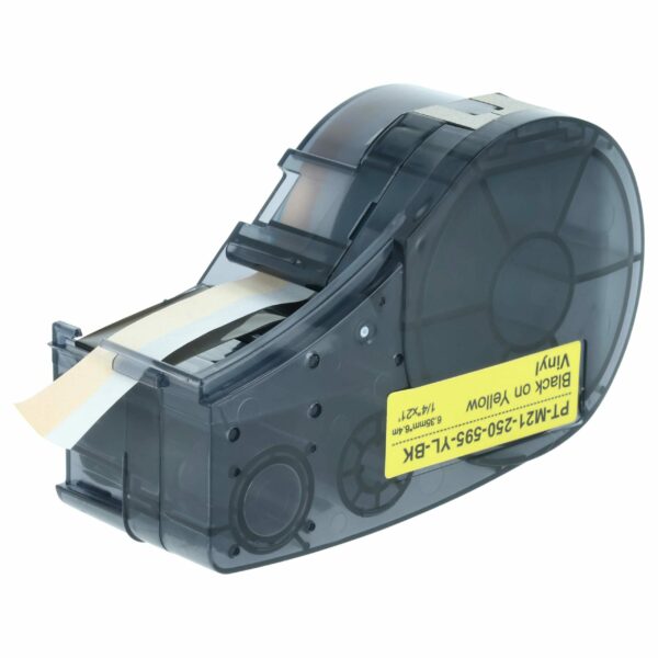 Fita de Etiquetas vhbw para Brady M21-250-595-YL - 6,35 mm Preto sobre Amarelo, Vinil