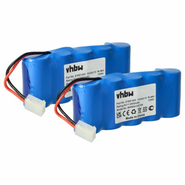 Bateria para Operador de Portão Deslizante vhbw 2x 2000 mAh 6V NiMH - Compatível Bosch 710055, 9000163, 8781105908, 8787335119