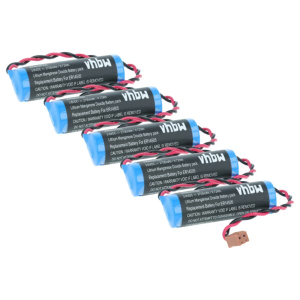 Bateria vhbw para Toshiba ER6VCT Controlador CNC - 5 unidades, 2700 mAh, 3.6 V, Li-SOCl2