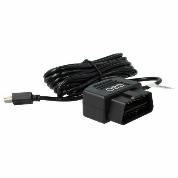 Cabo Carregador OBD2 mini-USB para Dashcam GPS Navegação Smartphone - 3,5m vhbw