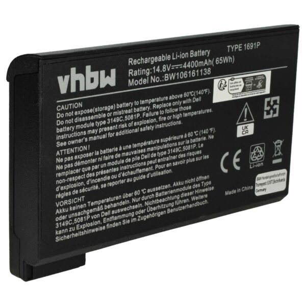 Bateria para Notebook Dell 1691P, 312-0009, 312-3250, 312-0028, 3149C - 4400 mAh 14.8 V Li-Ion